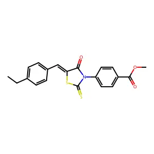 methyl 4-[(5E)-5-(4-ethylbenzylidene)-4-oxo-2-thioxo-1,3-thiazolidin-3-yl]benzoate structure