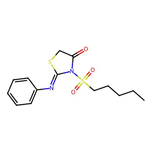 (Z)-3-(pentylsulfonyl)-2-(phenylimino)thiazolidin-4-one structure
