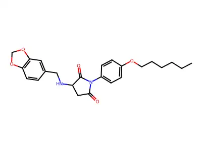 3-(1,3-Benzodioxol-5-ylmethylamino)-1-(4-hexoxyphenyl)pyrrolidine-2,5-dione structure
