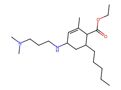 ethyl 4-((3-(dimethylamino)propyl)amino)-2-methyl-6-pentylcyclohex-2-enecarboxylate structure