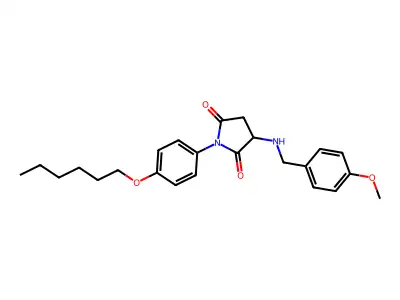 1-[4-(Hexyloxy)phenyl]-3-[(4-methoxybenzyl)amino]pyrrolidine-2,5-dione structure