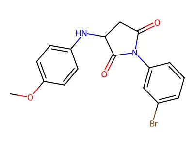 1-(3-Bromophenyl)-3-(4-methoxyanilino)pyrrolidine-2,5-dione structure