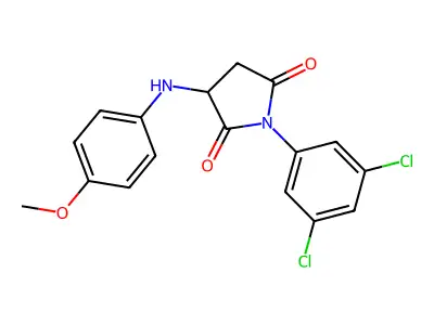 1-(3,5-Dichlorophenyl)-3-(4-methoxyanilino)pyrrolidine-2,5-dione structure