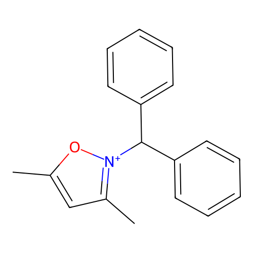 2-Benzhydryl-3,5-dimethylisoxazol-2-ium structure
