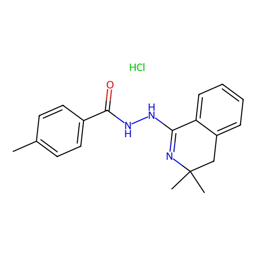 N'-(3,3-dimethyl-4H-isoquinolin-1-yl)-4-methylbenzohydrazide hydrochloride structure