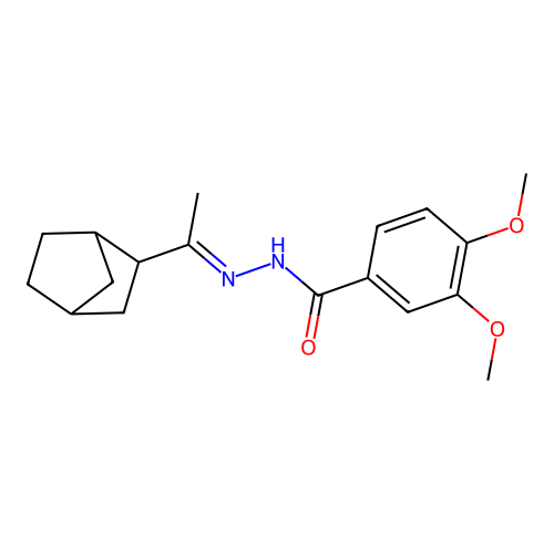 N'-[(1E)-1-(bicyclo[2.2.1]hept-2-yl)ethylidene]-3,4-dimethoxybenzohydrazide structure