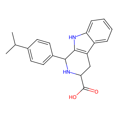 1-(4-isopropylphenyl)-2,3,4,9-tetrahydro-1H-beta-carboline-3-carboxylic acid structure