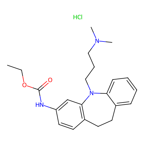 [5-(3-Dimethylamino-propyl)-10,11-dihydro-5H-dibenzo[b,f]azepin-3-yl]-carbamic acid ethyl ester structure
