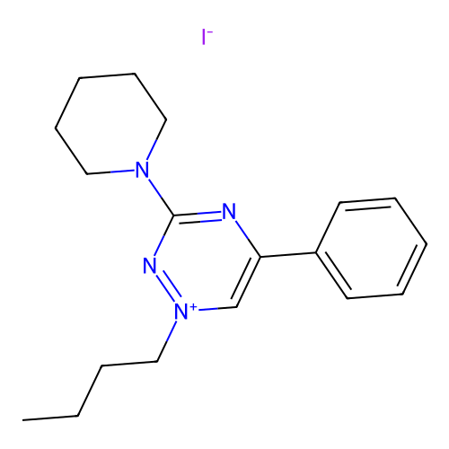 1-Butyl-5-phenyl-3-piperidyl-1,2,4-triazine, iodide structure