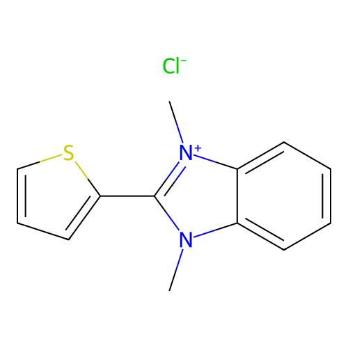 1,3-dimethyl-2-(2-thienyl)-1H-3,1-benzimidazol-3-ium chloride structure