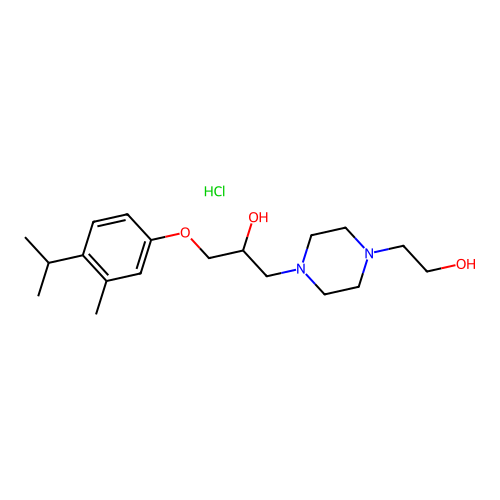 1-[4-(2-Hydroxy-ethyl)-piperazin-1-yl]-3-(4-isopropyl-3-methyl-phenoxy)-propan-2-ol structure