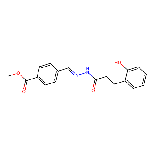 methyl 4-[(E)-{2-[3-(2-hydroxyphenyl)propanoyl]hydrazinylidene}methyl]benzoate structure