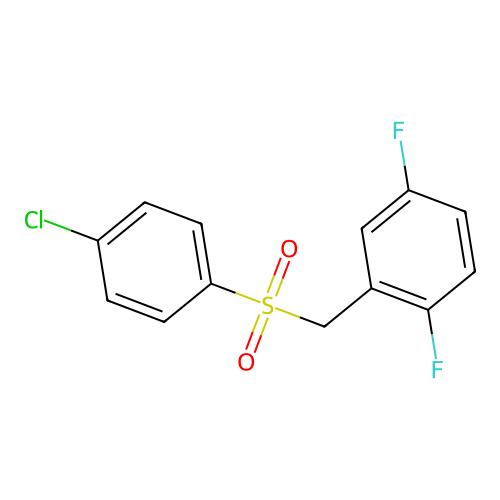 2-(((4-Chlorophenyl)sulfonyl)methyl)-1,4-difluorobenzene structure