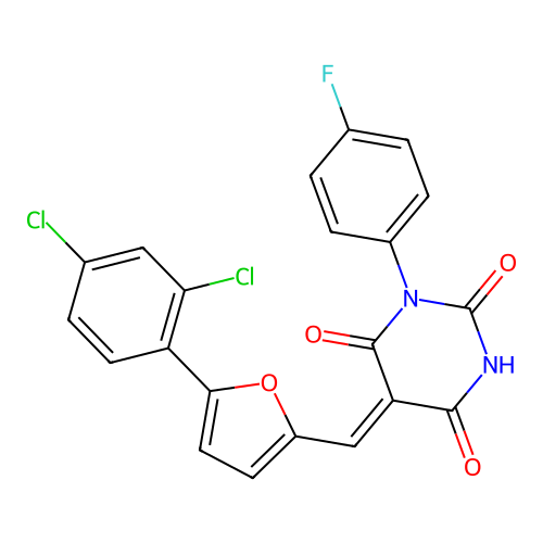 C21H11Cl2FN2O4 structure