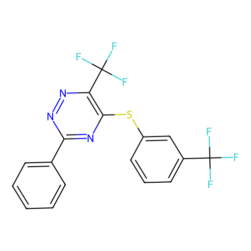 3-phenyl-6-(trifluoromethyl)-1,2,4-triazin-5-yl 3-(trifluoromethyl)phenyl sulfide structure