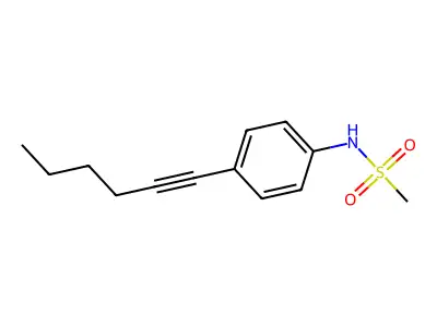 N-(4-hex-1-ynylphenyl)methanesulfonamide structure