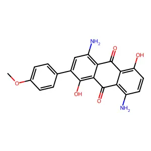 9,10-Anthracenedione, 4,8-diamino-1,5-dihydroxy-2-(4-methoxyphenyl)- structure