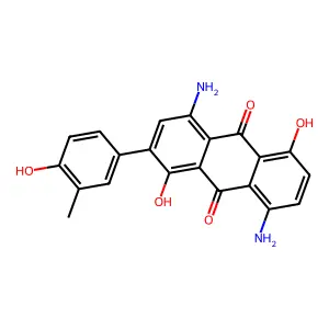 9,10-Anthracenedione, 4,8-diamino-1,5-dihydroxy-2-(4-hydroxy-3-methylphenyl)- structure