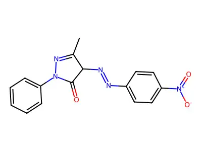3-Methyl-4-(4-nitrophenylazo)-1-phenyl-1H-pyrazol-5(4H)-one structure