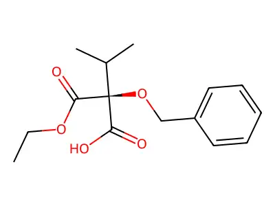 2-(Benzyloxy)-2-(ethoxycarbonyl)-3-methylbutanoic acid structure