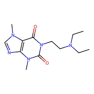1-(2-(Diethylamino)ethyl)-3,7-dihydro-3,7-dimethyl-1H-purine-2,6-dione structure