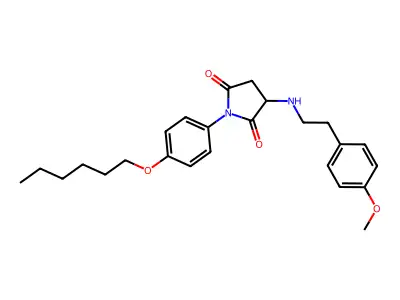 1-(4-Hexoxyphenyl)-3-[2-(4-methoxyphenyl)ethylamino]pyrrolidine-2,5-dione structure