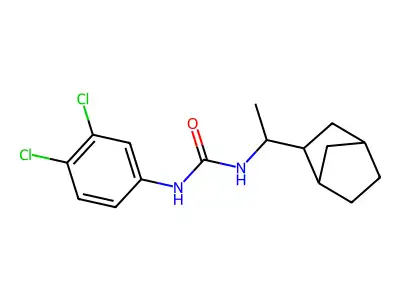 1-[1-(3-Bicyclo[2.2.1]heptanyl)ethyl]-3-(3,4-dichlorophenyl)urea structure