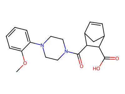 3-[4-(2-METHOXYPHENYL)PIPERAZINE-1-CARBONYL]BICYCLO[2.2.1]HEPT-5-ENE-2-CARBOXYLIC ACID structure