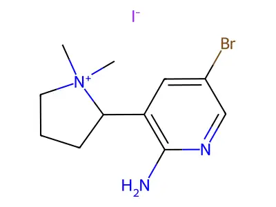 3-(1,1-Dimethylpyrrolidin-2-yl)-5-bromo-2-pyridylamine, iodide structure