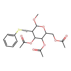 [4,5-Diacetyloxy-6-(acetyloxymethyl)-2-methoxyoxan-3-yl]-phenylsulfanylmercury structure