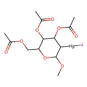 [4,5-Diacetyloxy-6-(acetyloxymethyl)-2-methoxyoxan-3-yl]-iodomercury structure