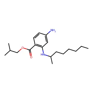 Benzoic acid, p-amino-, 2-(2-octylamino)-2,2-dimethylethyl ester structure