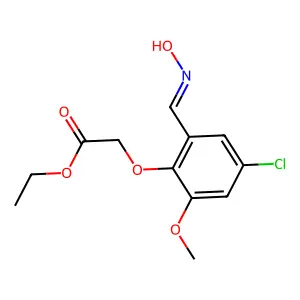 Ethyl 2-[4-chloro-2-(hydroxyiminomethyl)-6-methoxyphenoxy]acetate structure