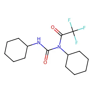 N-cyclohexyl-N-(cyclohexylcarbamoyl)-2,2,2-trifluoroacetamide structure