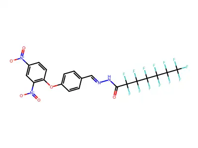 Heptanoic acid, tridecafluoro-, [[4-(2,4-dinitrophenoxy)phenyl]methylene]hydrazide structure