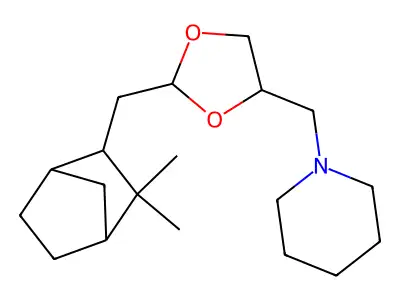 1-({2-[(3,3-dimethylbicyclo[2.2.1]hept-2-yl)methyl]-1,3-dioxolan-4-yl}methyl)piperidine structure