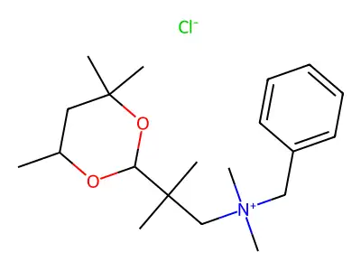 Benzyl-dimethyl-[2-methyl-2-(4,4,6-trimethyl-1,3-dioxan-2-yl)propyl]azanium Chloride structure