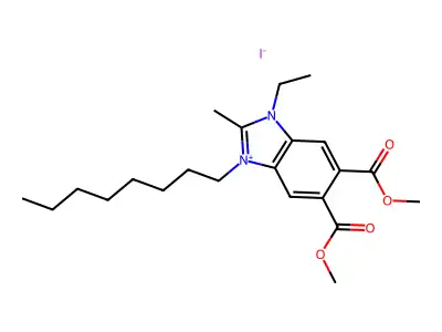 Dimethyl 1-ethyl-2-methyl-3-octylbenzimidazol-3-ium-5,6-dicarboxylate;iodide structure