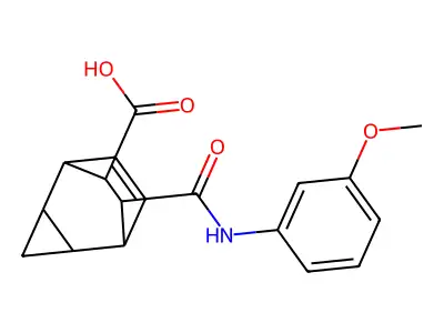 7-[(3-Methoxyphenyl)carbamoyl]tricyclo[3.2.2.0~2,4~]non-8-ene-6-carboxylic acid structure