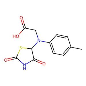 N-(2,4-dioxo-1,3-thiazolidin-5-yl)-N-(4-methylphenyl)glycine structure