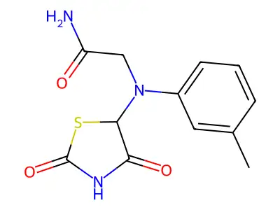 2-[(2,4-Dioxo-thiazolidin-5-yl)-m-tolyl-amino]-acetamide structure