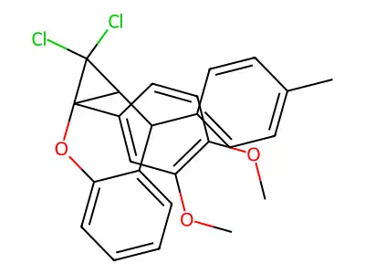 1,1-dichloro-1a-(3,4-dimethoxyphenyl)-7-(4-methylphenyl)-7,7a-dihydrocyclopropa[b]chromene structure