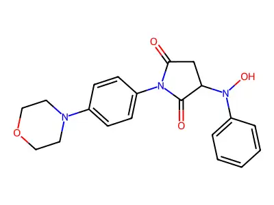 3-(Hydroxy-phenyl-amino)-1-(4-morpholin-4-yl-phenyl)-pyrrolidine-2,5-dione structure