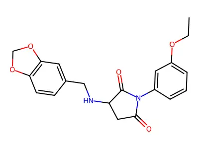 3-(1,3-Benzodioxol-5-ylmethylamino)-1-(3-ethoxyphenyl)pyrrolidine-2,5-dione structure