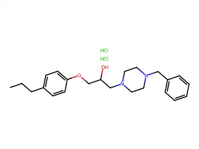 1-(4-benzylpiperazin-1-yl)-3-(4-propylphenoxy)propan-2-ol Dihydrochloride structure