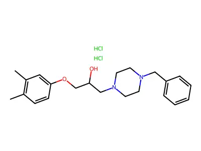 1-(4-benzylpiperazin-1-yl)-3-(3,4-dimethylphenoxy)propan-2-ol Dihydrochloride structure