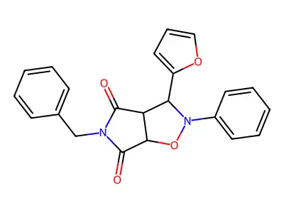 5-Benzyl-3-furan-2-yl-2-phenyl-tetrahydro-pyrrolo[3,4-d]isoxazole-4,6-dione structure