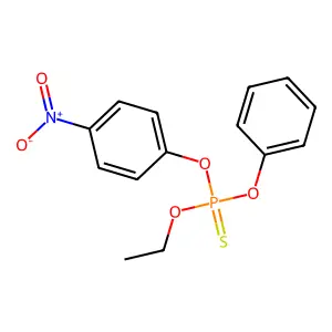 Phosphorothioic acid, O-ethyl O-(p-nitrophenyl) O-phenyl ester structure