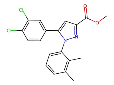 methyl 5-(3,4-dichlorophenyl)-1-(2,3-dimethylphenyl)-1H-pyrazole-3-carboxylate structure