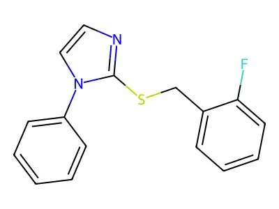 2-fluorobenzyl 1-phenyl-1H-imidazol-2-yl sulfide structure